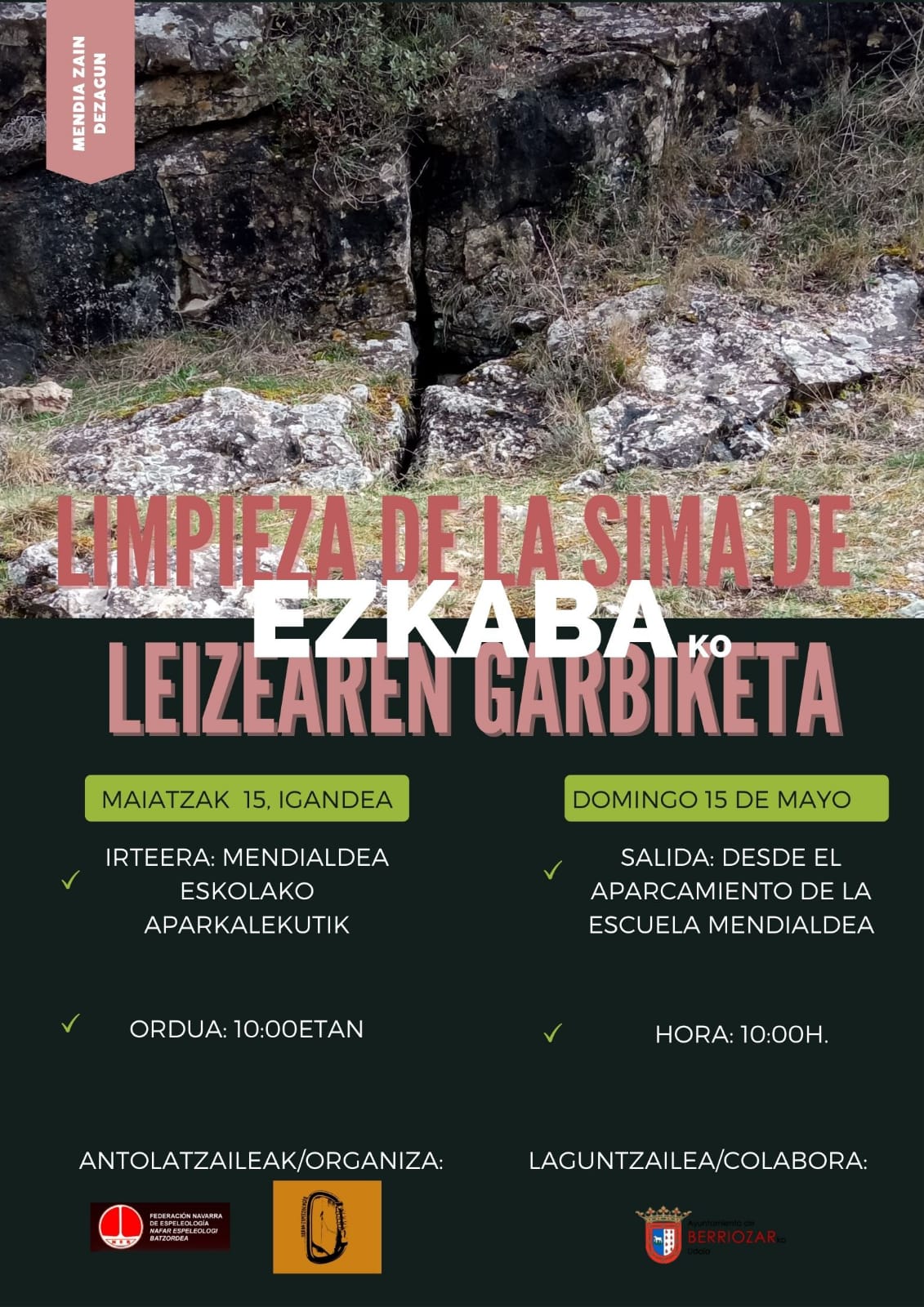 Limpieza de la sima de Ezkaba (15 de mayo)